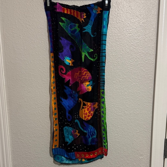 Laurel Burch Colorful Cats Scarf - Picture 2 of 5